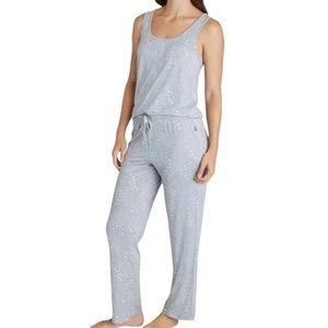 Eddie Bauer 2 Piece Sleeveless Top and Pants Grey with Stars Pajama Set‎
